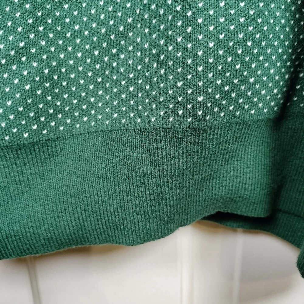 Bonobos Men's Large‎ Cotton Cashmere Birdseye Quarter Zip Sweater Green Pullover
